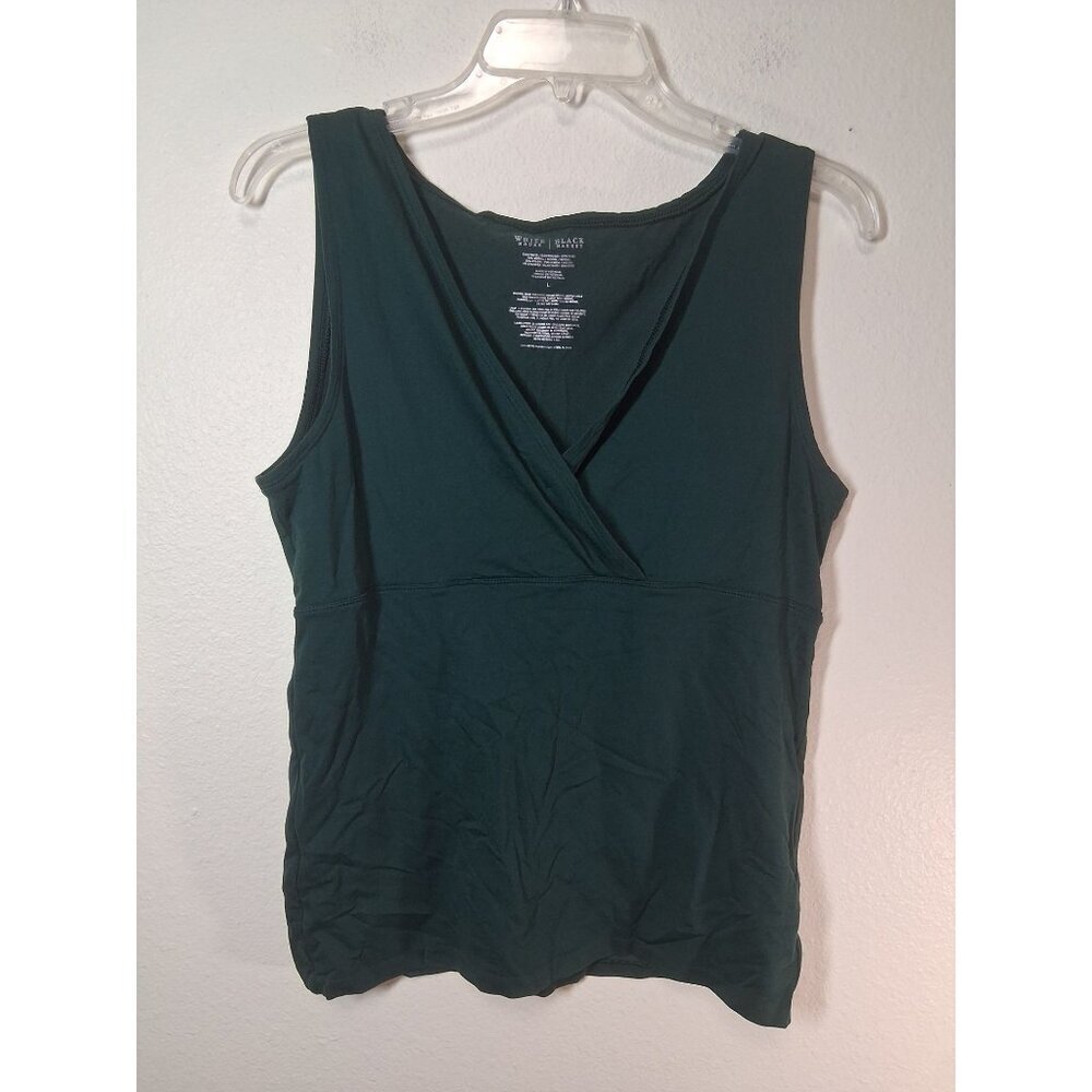 White House Black Market Blouse Business Casual Tank Top Green Size Large
